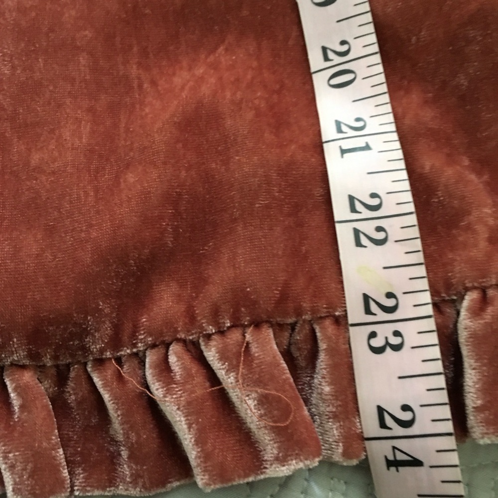 Madewell Velvet V Neck Top Ruffle Hem - Large - Picture 6 of 6